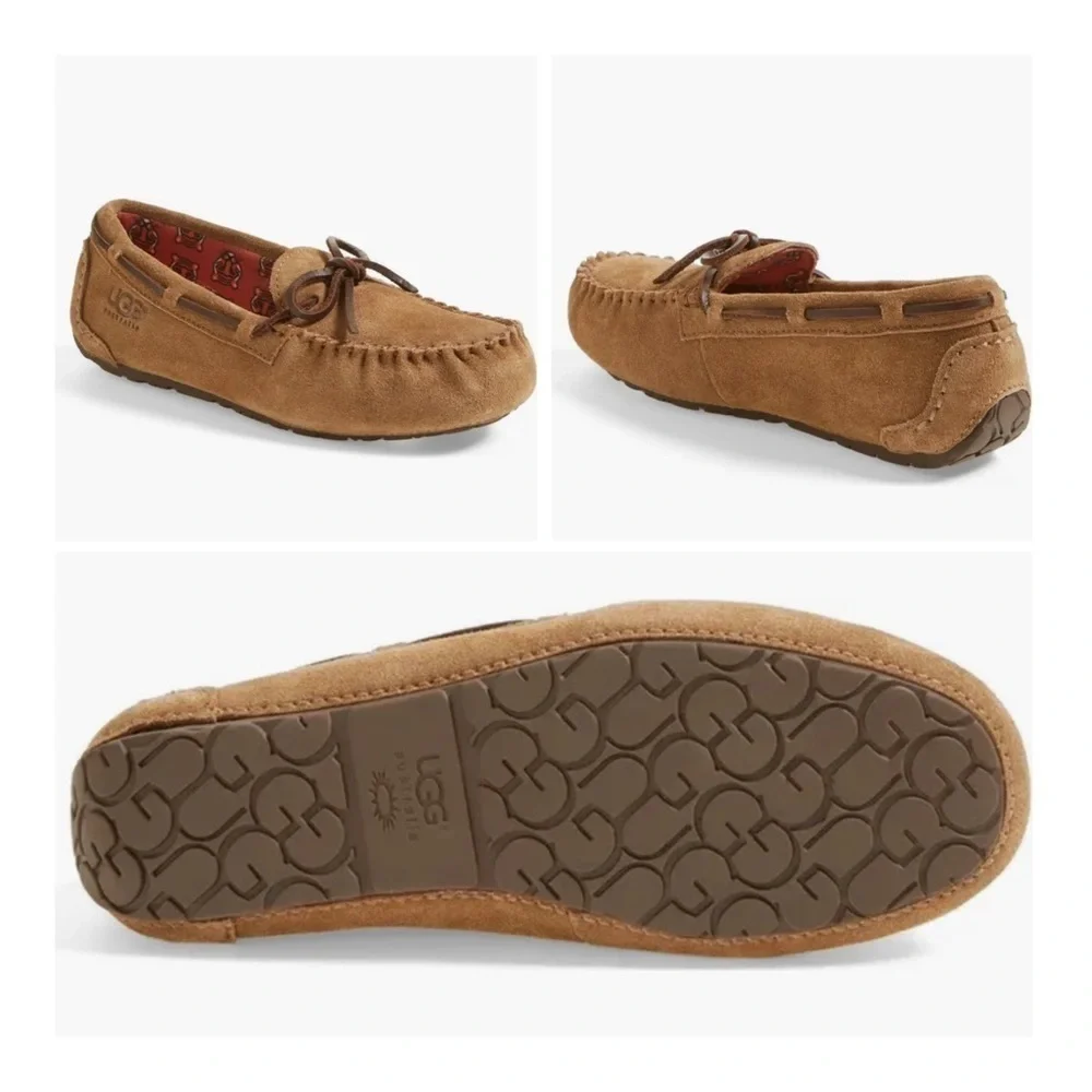 UGG Australia Kids Ryder Jungle Moccasin Slippers - Chestnut